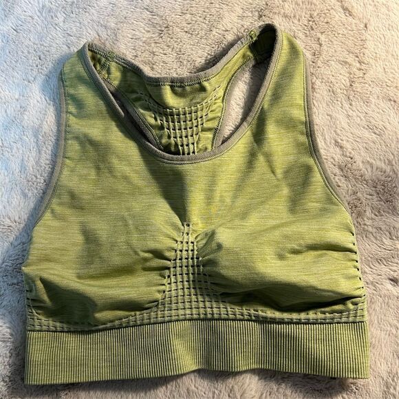 Sweaty Betty Women's Medium Olive Green Seamless Sports Bra Yoga Gym - Picture 1 of 6